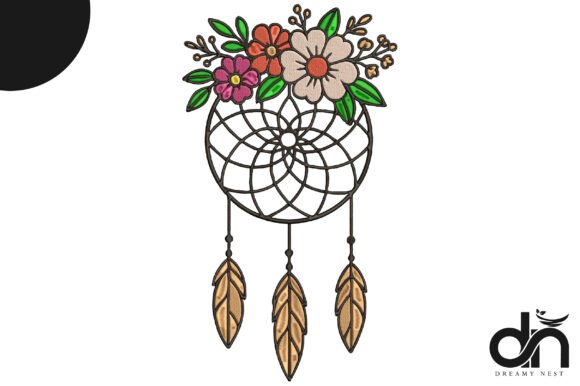 Boho Floral Dreamcatcher Embroidery
