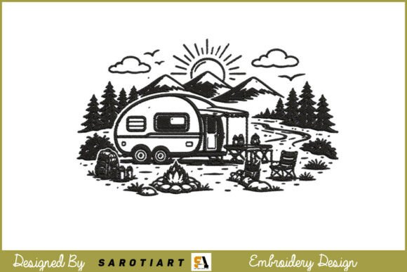 Camping Black Color Embroidery Design: A Designer’s Review for Business Use