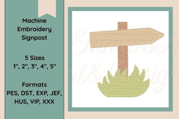 Charming Machine Embroidery Signpost Design for Spring Craft Sales