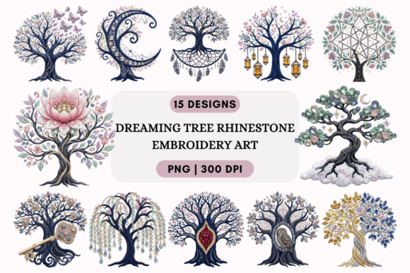 Dreaming Tree Rhinestone Embroidery Art
