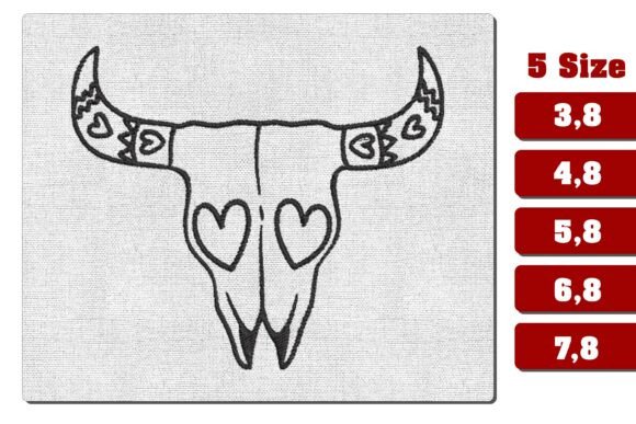 Heart Eyes Bull Skull Embroidery Review