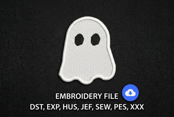 Minimalist Ghost Embroidery File Spooky