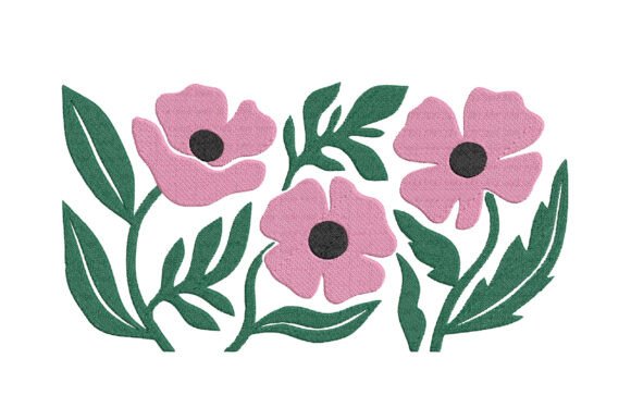Pink Poppies Embroidery Design: A Floral Touch for Boutique Apparel