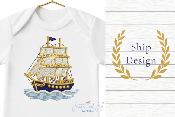 Sailboat Embroidery Nautical Ship Design Review