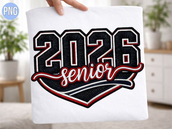 Senior 2026 Varsity Embroidery Style PNG Review