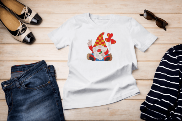 Valentine Gnome Embroidery Design