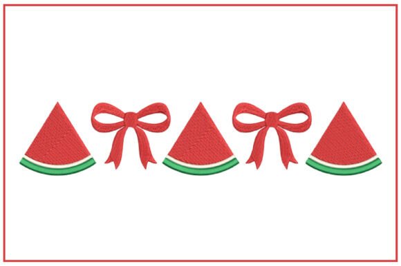 Watermelon and Bow Embroidery: A Playful Pattern for Summer Projects