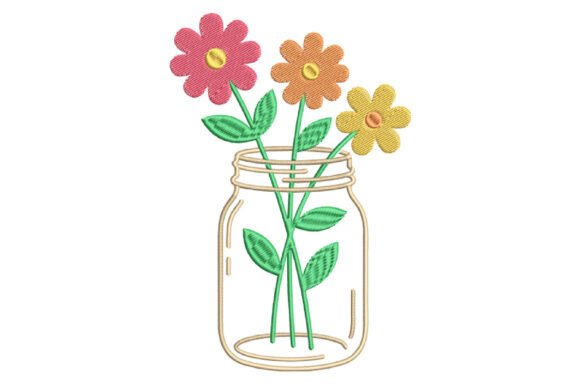 Wildflower Jar Embroidery Design